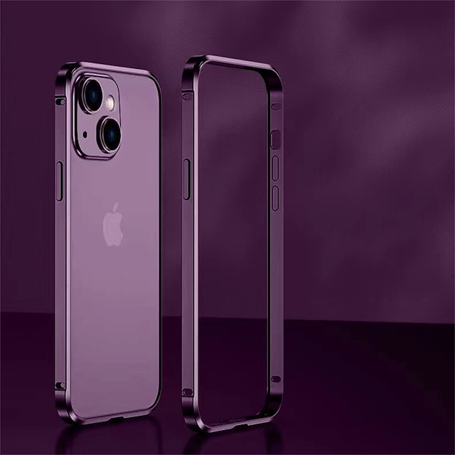  telefon fodral Till iPhone 15 Pro Max Plus iPhone 14 Pro Max Plus iPhone 13 12 11 Pro Max Stötdämpande skal Stötsäker Ensfärgat Aluminiumlegering Metall