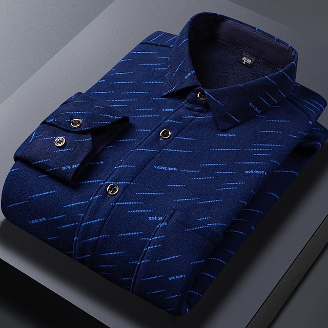 Men's Dress Shirt Button Up Shirt Plaid Shirt Collared Shirt Fleece