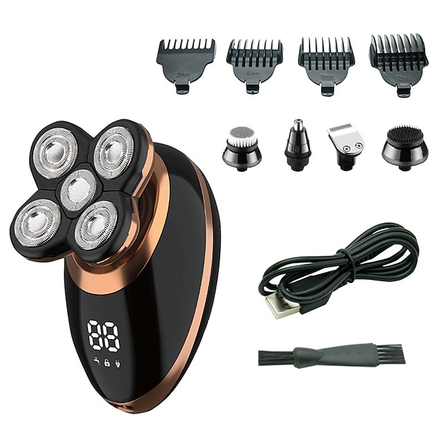  ipx7 للماء ماكينة حلاقة كهربائية للرجال اللحية المتقلب الشعر قابلة للشحن آلة حلاقة رأس أصلع lcd display grooming kit