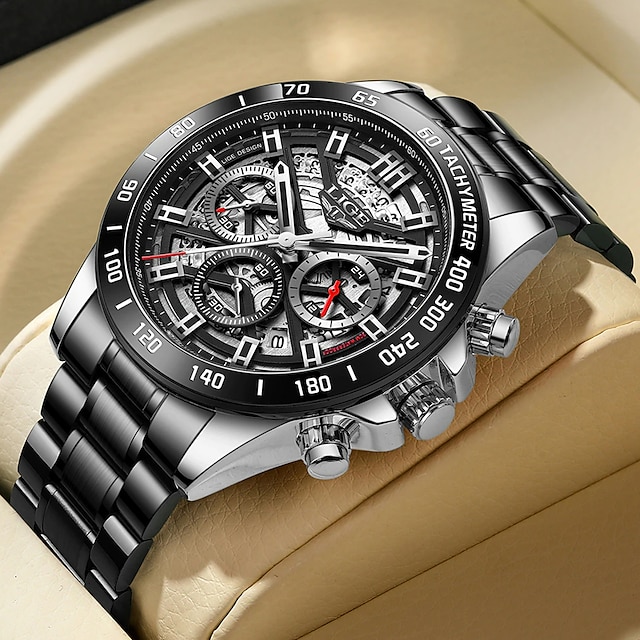  LIGE Fashion Luxury Quartz Men's Watch Waterproof Luminous Stainless Steel Sports Man Wristwatches Chronograph Relogio Masculino