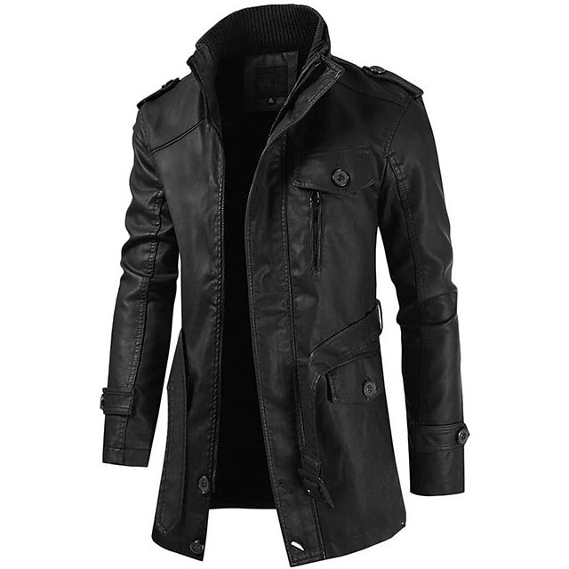 Men's Winter Coat Short Coat Business Casual Winter Polyester Windproof Warm Outerwear Clothing