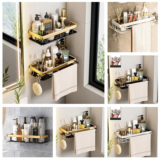 Toilet Rack Wall Hanging Perforated Space Aluminum DoubleLayer