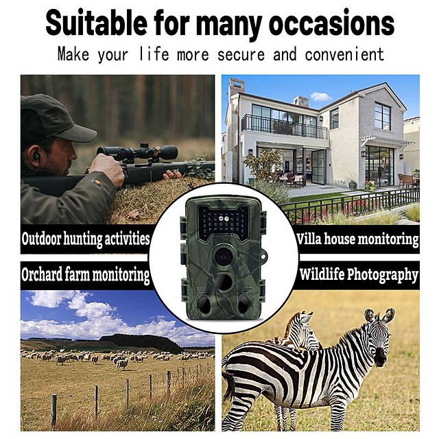 PR1000 Trail Camera 1080P HD Video Wildlife Hunting Cam 16MP Infrared