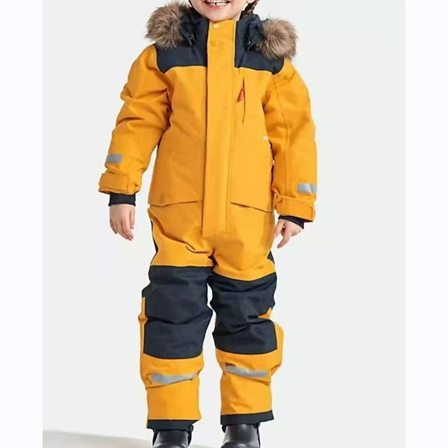  Survêtements de sport Combinaison de ski Tenues Enfants Garçon Bloc de couleur manche longue Coton Set Sportif Automne Hiver 7-13 ans Jaune bleu marine Orange