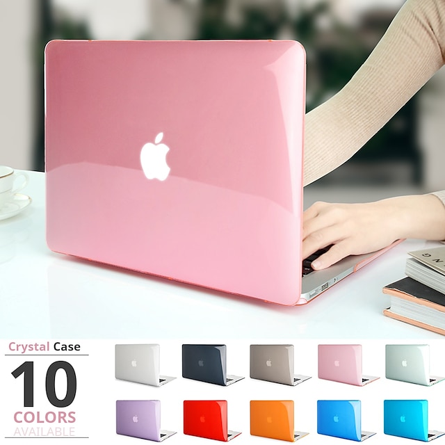  Crystal Laptop Case For Apple Macbook Air Pro Retina 11 12 13 15 16 inch Solid Colored Plastic Hard Clear Laptop Cover Protective Cover