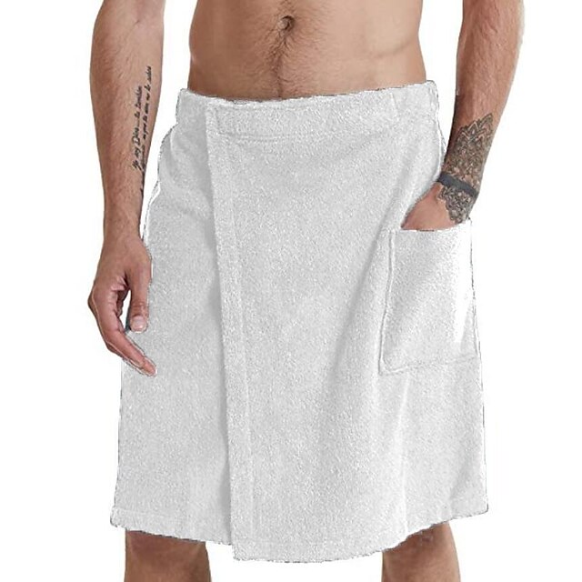 Mens Coral Fleece Bath Towel Wrap Towelling Bath Robes Bath Skirt with