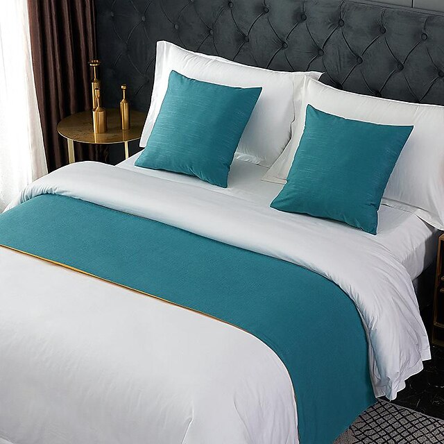 Morbuy Bed Runner Scarf - 50x210cm Solid Color Knitted Fabric, Bedspread Protector & Decoration For Hotel-Style Bedding