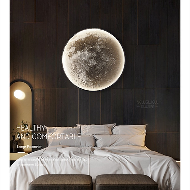 أدى أضواء الجدار القمر داخلي ، غرفة نوم بسيطة غرفة المعيشة خلفية الجدار الشمعدان ضوء القمر الإضاءة الزخرفية أضواء