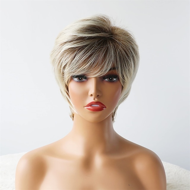 Short Wigs for White Women Gray Wig for White Women Pixie Cuts Wigs for ...