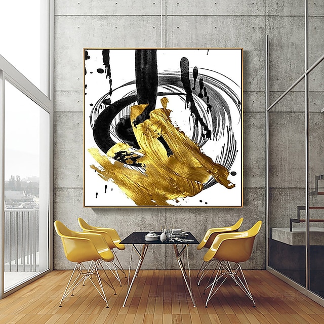  kézzel készített olajfestmény vászon falművészeti dekoráció posztmodern tinta és arany absztrakt lakberendezéshez hengerelt keret nélküli feszítetlen festmény