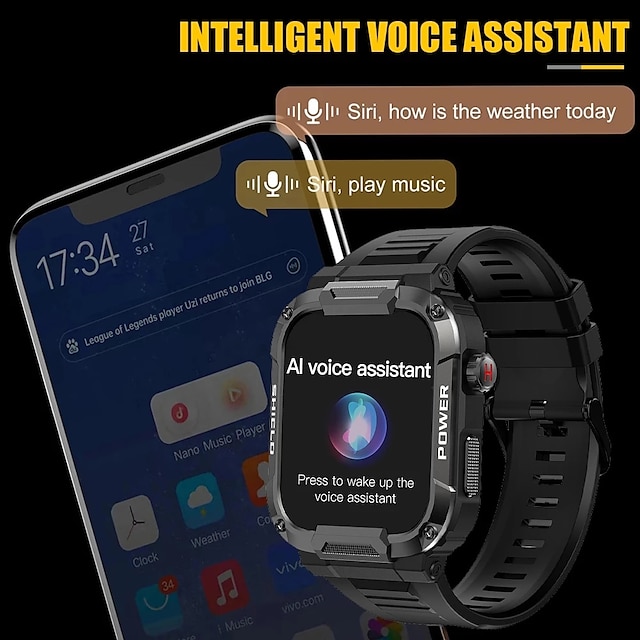 MK66 Bluetooth call Smart Watch Men IP68 5ATM Waterproof Outdoor Sports ...