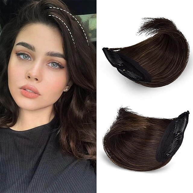 2 pack 4 inch Short Thick Hairpieces Adding Extra Hair Volume Clip in