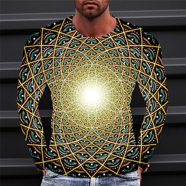 Kaleidoscope Psychedelic Mens D Shirt For Festival Blue Winter Cotton Men S Tee Optical