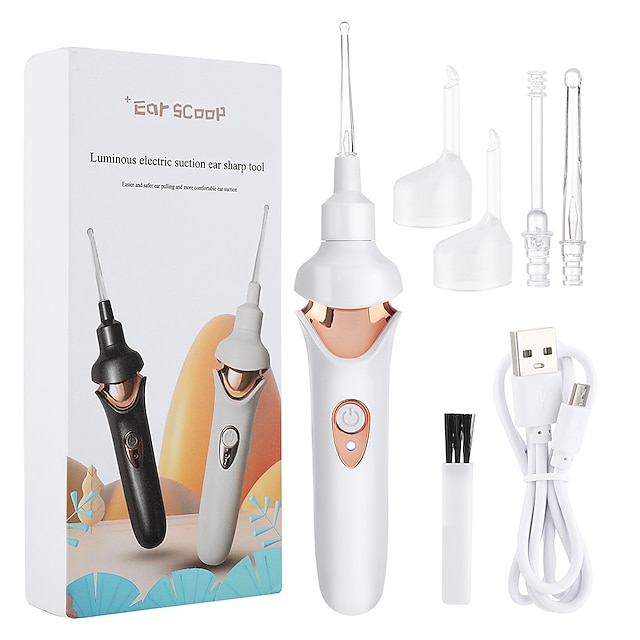  Electric Ear Cordless Safe Vibration Painless Vacuum Ear Wax Pick Cleaner Remover Spiral Ear Cleaning Device Dig Wax Earpick