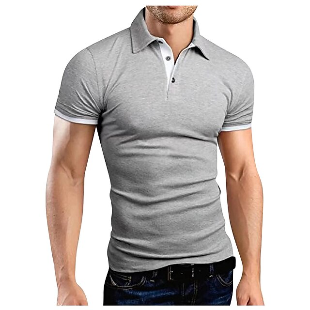 Men's Golf Shirt Polo Casual Sports Classic Short Sleeve Basic Casual ...