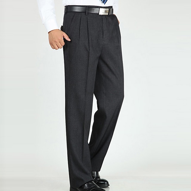 Men's Dress Pants Trousers Casual Pants Pleated Pants Pocket Plain