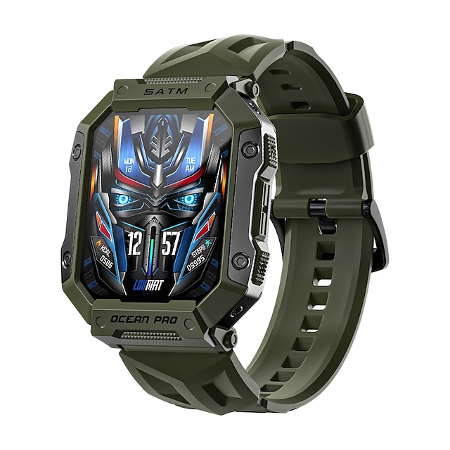  LOKMAT OCEAN PRO Smart Watch 1.85 inch Smartwatch Fitness Running Watch Bluetooth Pedometer Call Reminder Sleep Tracker Compatible with Android iOS Women Men Long Standby Waterproof Media Control IP68
