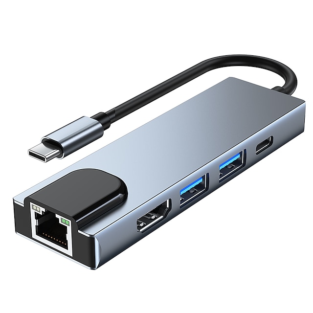 5-in-1-USB-C-Hub-Multi-Port-100-m-Adapter mit USB3.0PD-4K-HDMI-kompatiblem Adapter