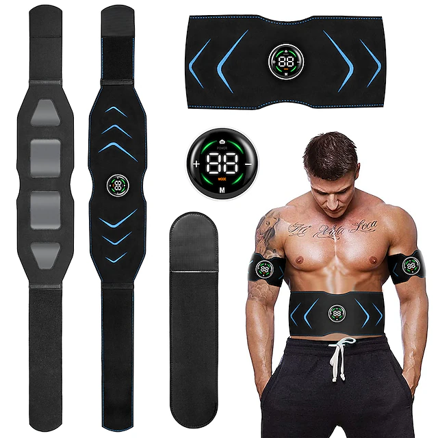 EMS Electric Abdominal Body Slimming Belt Waist Band Smart Abdomen Muscle Stimulator Abs Trainer Fitness Lose Weight Fat Burn 9