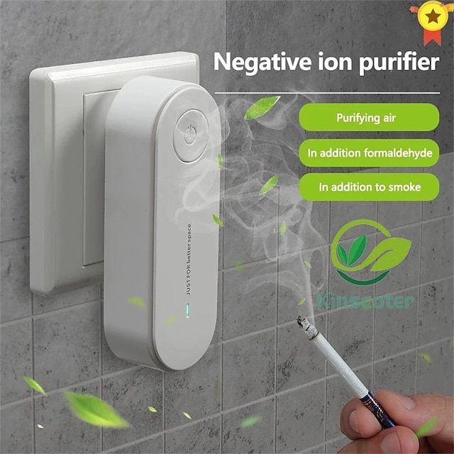  подключаемый очиститель воздуха с отрицательными ионами, мини-портативный генератор отрицательных ионов для дома, удаляющий запах, загрязняющие вещества, дым, подходящий для спален, туалетов,