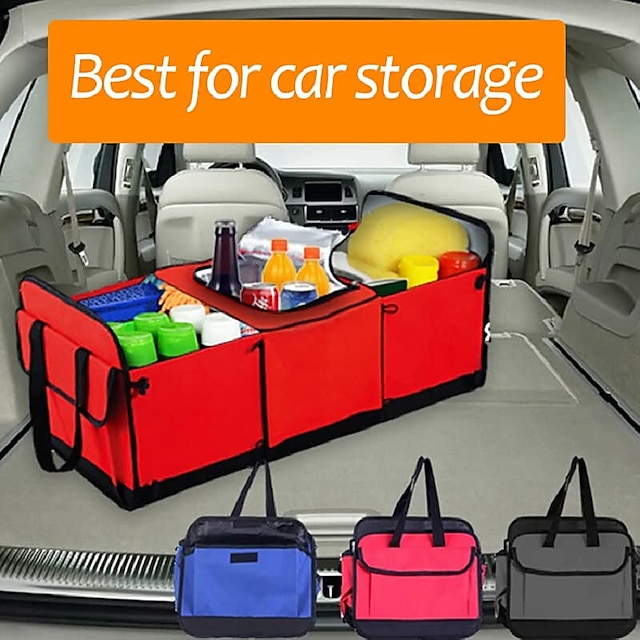  bil bagasjerom oppbevaringsboks sammenleggbar anti-skli bil oppbevaringsboks leke mat oppbevaringspose bil organisere biltilbehør