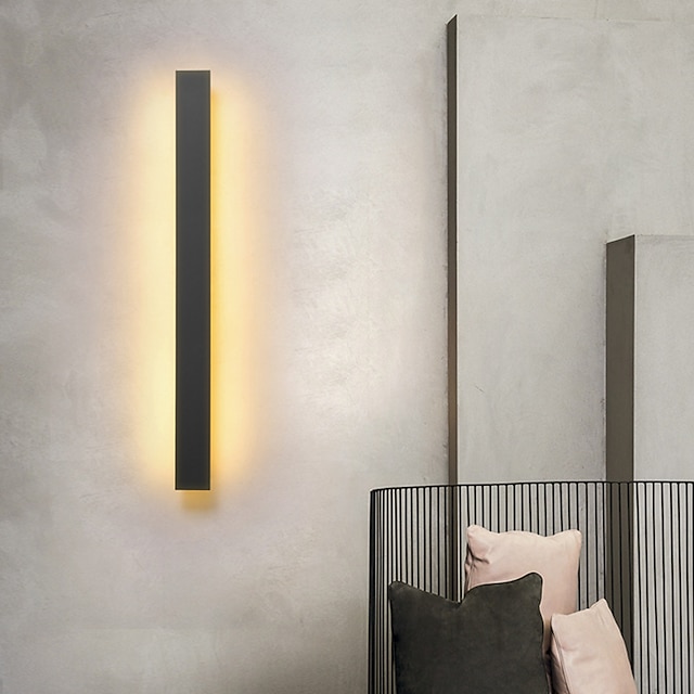  candeeiros de parede led de tira longa modernas lâmpadas de parede de metal interior iluminação de espelho arandelas de parede branco quente e frio 3000/6000k 1500lm arandelas de quarto em acrílico