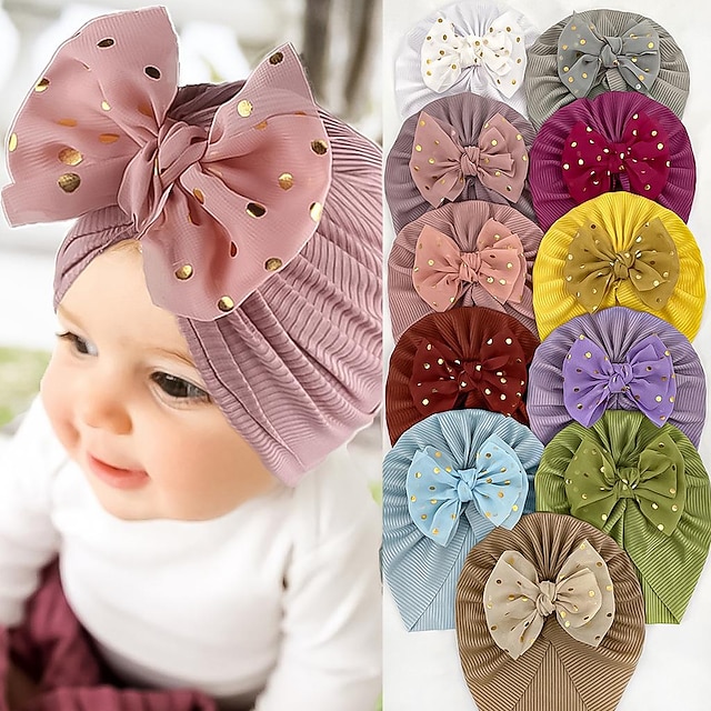  Toddler Girls' Sweet Casual / Daily Solid Color Cotton Hats & Caps / Hair Accessories Maroon / Meat meal / leather powder One-Size