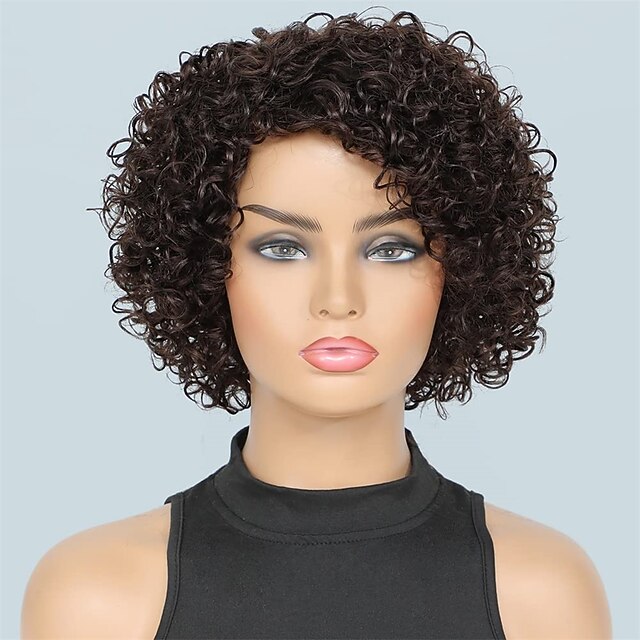 Ombre Short Curly Human Hair Wigs For Black Women Short Curly Wigs Human Hair Highlighted Piano