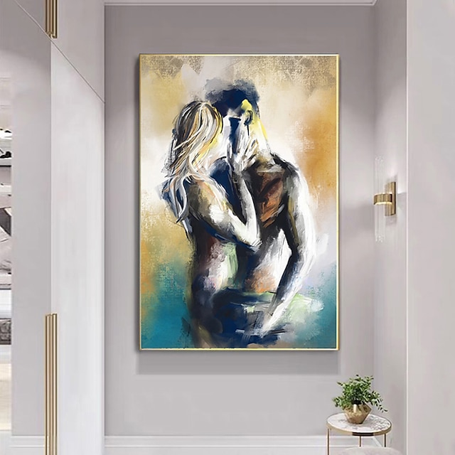  Handmade Oil Painting Canvas Wall Art Decoration Abstract Nude Figures Couple for Home Decor Rolled Frameless Unstretched Painting