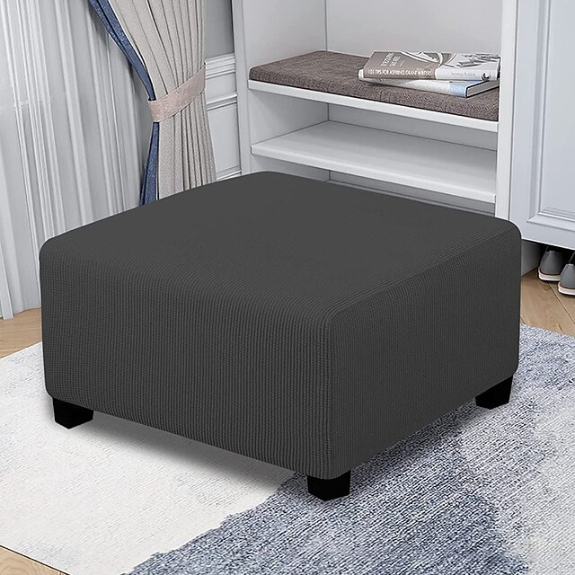Stretch Ottoman Cover Square Ottoman Slipcovers Furniture Protector