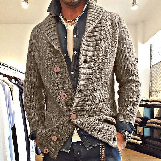 Men's Sweater Cardigan Knit Knitted V Neck Daily Wear Clothing Apparel ...
