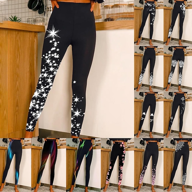  Women's Tights Leggings Black / Red Black / White White / Black Designer Tights Casual / Sporty Mid Waist Cut Out Print Casual Weekend Ankle-Length Micro-elastic Butterfly Tummy Control S M L XL XXL