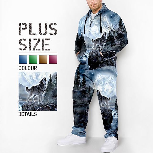  Men's Plus Size Hoodie Big and Tall Graphic Hooded Long Sleeve Spring &  Fall Fashion Designer Casual Daily Sports Tops