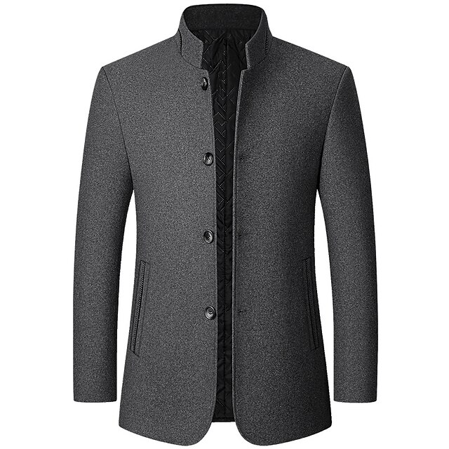 Men's Winter Coat Wool Coat Overcoat Business Daily Wear Winter Wool ...