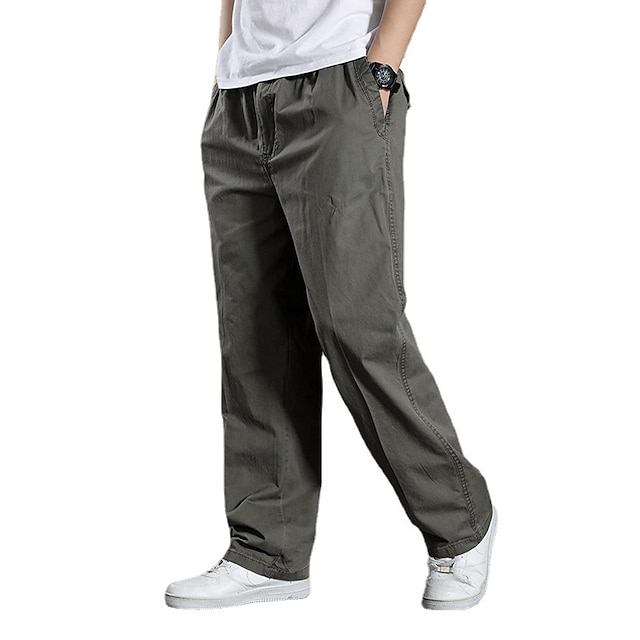 Men's Cargo Pants Trousers Casual Pants Pocket Straight Leg Solid Color ...