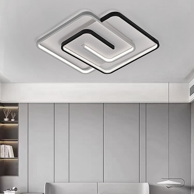  lampa sufitowa led czarna kwadratowa pilot 19,5