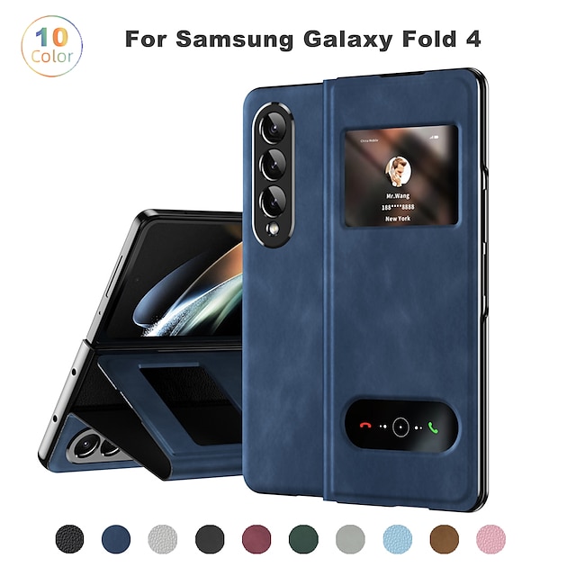  téléphone Coque Pour Samsung Galaxy Z Fold 5 Z Fold 4 Etui folio Clapet Couleur Pleine PC