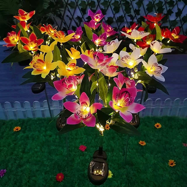  napelemes virágút lámpák kültéri led orchidea rózsa pázsit lámpák kültéri ip65 vízálló kerti villa folyosó karácsonyi dekoráció fénycső ünnepi parti hangulat lámpa 1 szett