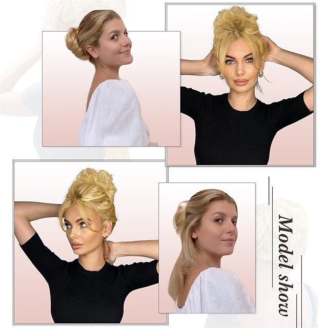 Claw Clip Hair Piece 100 Real Human Hair Buns Wavy Curly Chignon Hair Bun Extensions Tousled