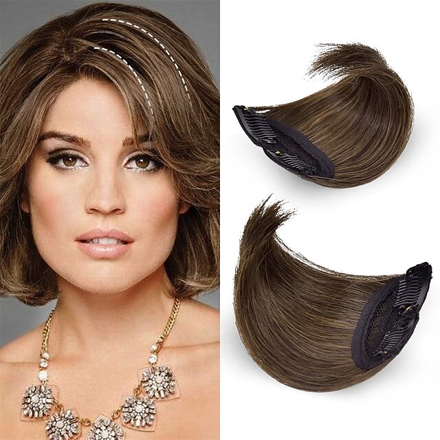 2 pack 4 inch Short Thick Hairpieces Adding Extra Hair Volume Clip in ...