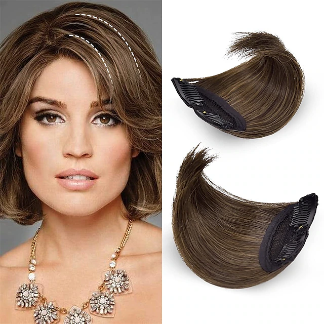 2 pack 4 inch Short Thick Hairpieces Adding Extra Hair Volume Clip in ...