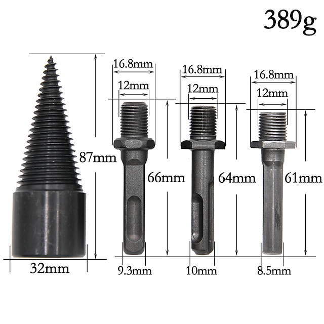 32mm Firewood Log Splitter Drill Bit Hex Shank Removable Wood Splitter