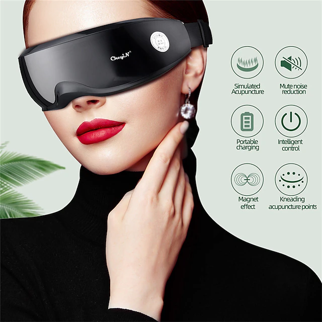Profession Eye Massager Heat Air Pressure Electric Shiatsu Massager For Dry Eye Strain Eye Fatigue Relief & Better Sleep 11