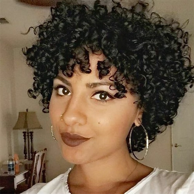 Ombre Short Curly Human Hair Wigs For Black Women Short Curly Wigs Human Hair Highlighted Piano