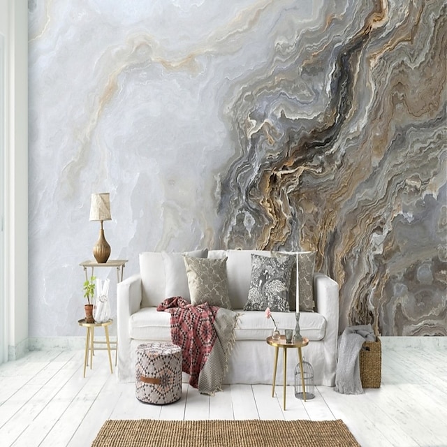 Abstract Marble Wallpaper Mural Brown Grey Marble Wall Covering Sticker  Peel and Stick Removable PVC/Vinyl Material Self Adhesive/Adhesive Required  Wall Decor for Living Room Kitchen Bathroom 9377607 2023 – $