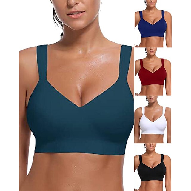  High Impact Sports Bra for Women Wireless Support Padded Medium Support Yoga Bras with Removable Cups