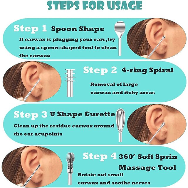 Ear Wax Removal kit Ear Wax Removal 6in1 Ear Pick Tools Reusable Ear