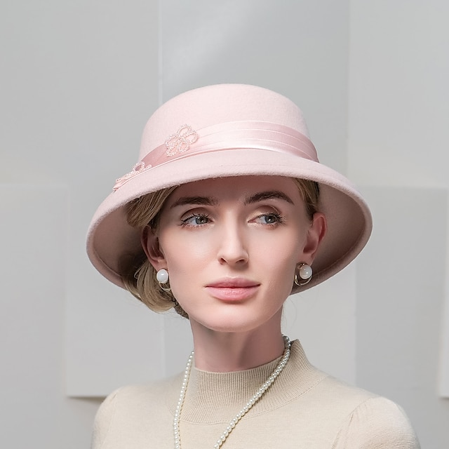  Elegant Sweet 100% Wool / Silk Hats with Pure Color 1PC Casual / Holiday Headpiece