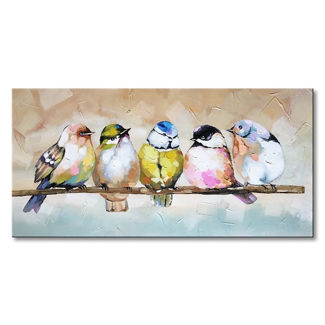  ručně vyráběné ručně malované olejomalba nástěnné umění abstraktní ptačí postava malba domácí dekorace výzdoba bytu rolované plátno bez rámu nenatažené