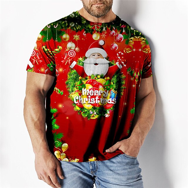 Men's Plus Size T shirt Tee Big and Tall Graphic Crew Neck Print Short Sleeve Spring & Summer Fashion Streetwear Basic Comfortable Casual Sports Tops 5